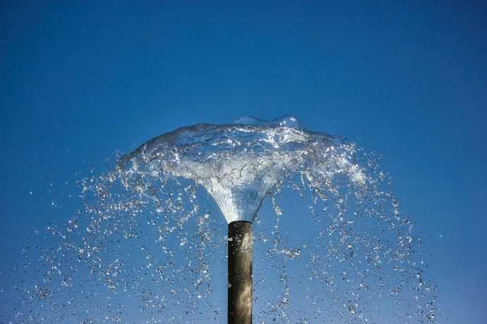water splash on brown wooden stick